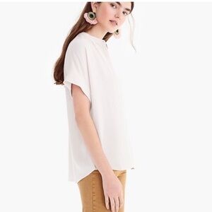 J.Crew Point Sur Drapey Popover in Ivory Size Medium